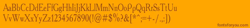 AcademyCondensed Font – Brown Fonts on Orange Background