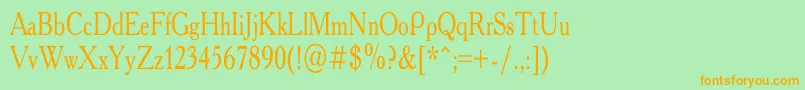 AcademyCondensed Font – Orange Fonts on Green Background