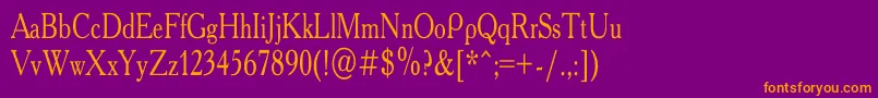 AcademyCondensed Font – Orange Fonts on Purple Background