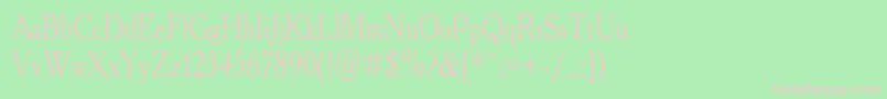 AcademyCondensed Font – Pink Fonts on Green Background