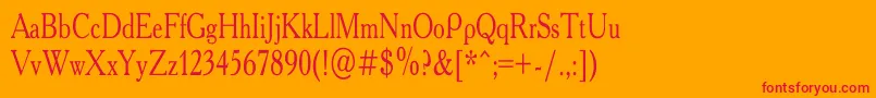 AcademyCondensed Font – Red Fonts on Orange Background