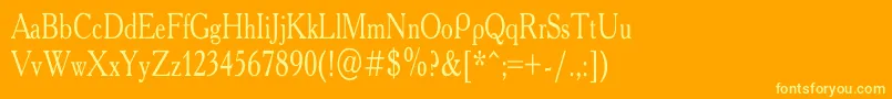 AcademyCondensed Font – Yellow Fonts on Orange Background