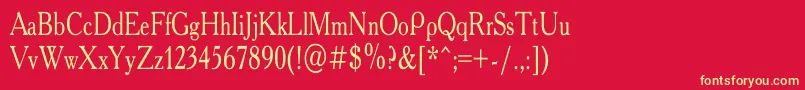 AcademyCondensed Font – Yellow Fonts on Red Background