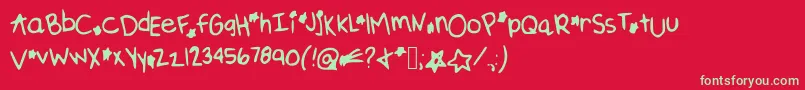 Dreamonastar%281%29 Font – Green Fonts on Red Background