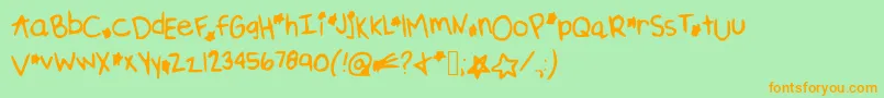 Dreamonastar%281%29 Font – Orange Fonts on Green Background