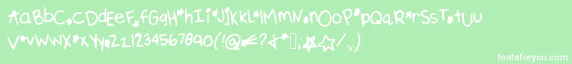Dreamonastar%281%29 Font – White Fonts on Green Background