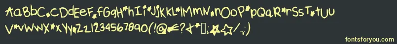 Dreamonastar%281%29 Font – Yellow Fonts on Black Background