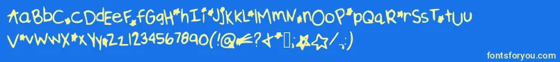 Dreamonastar%281%29 Font – Yellow Fonts on Blue Background