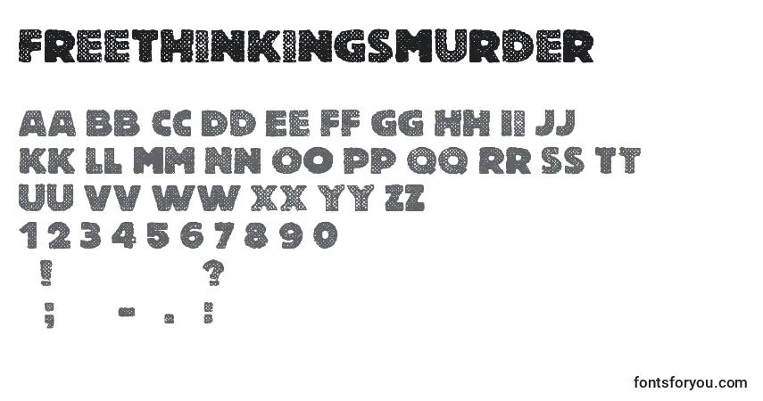 Schriftart FreeThinkingsMurder – Alphabet, Zahlen, spezielle Symbole
