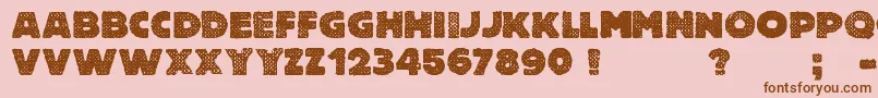 Weitere Informationen zur FreeThinkingsMurder-Schriftart FreeThinkingsMurder-Schriftart – Braune Schriften auf rosa Hintergrund