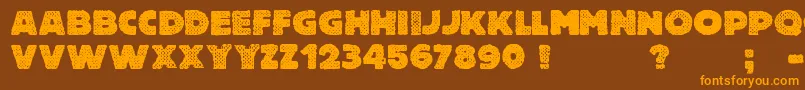 FreeThinkingsMurder-fontti – oranssit fontit ruskealla taustalla