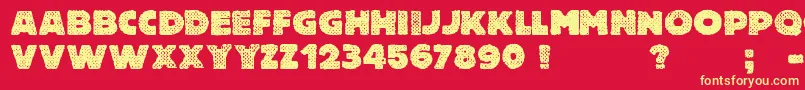 FreeThinkingsMurder Font – Yellow Fonts on Red Background