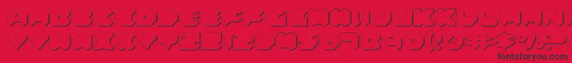フォントFeldercarbShadow – 赤い背景に黒い文字