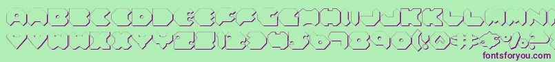 FeldercarbShadow Font – Purple Fonts on Green Background