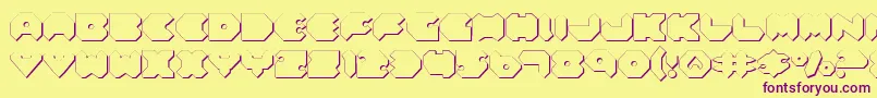 FeldercarbShadow Font – Purple Fonts on Yellow Background