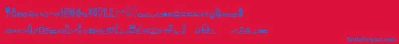 DingpartmentStore Font – Blue Fonts on Red Background