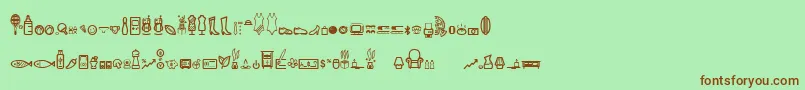 フォントDingpartmentStore – 緑の背景に茶色のフォント