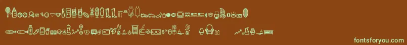 DingpartmentStore Font – Green Fonts on Brown Background