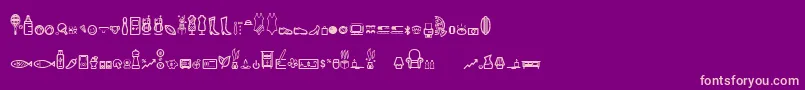 DingpartmentStore-fontti – vaaleanpunaiset fontit violetilla taustalla