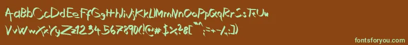 Xaligraphy Font – Green Fonts on Brown Background