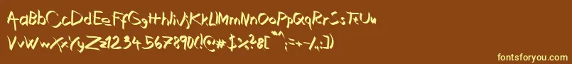 Xaligraphy Font – Yellow Fonts on Brown Background