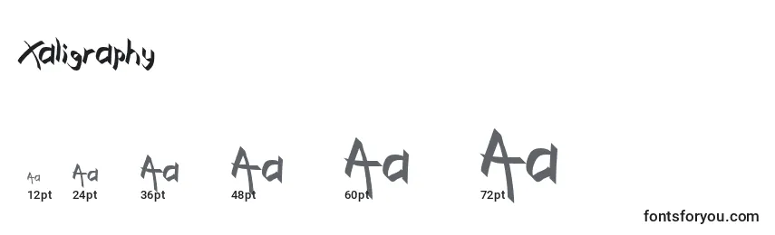 Xaligraphy Font Sizes