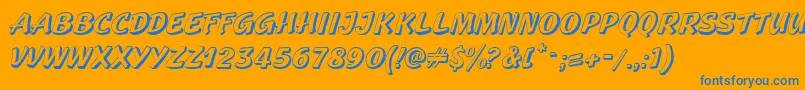 GeckoRegular Font – Blue Fonts on Orange Background