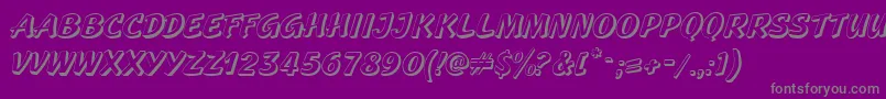GeckoRegular-fontti – harmaat kirjasimet violetilla taustalla