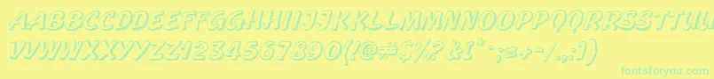 GeckoRegular Font – Green Fonts on Yellow Background