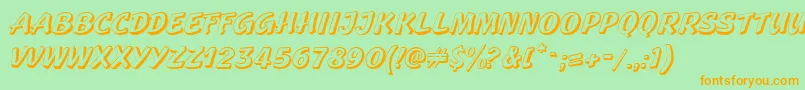 GeckoRegular Font – Orange Fonts on Green Background