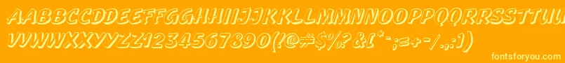 GeckoRegular Font – Yellow Fonts on Orange Background