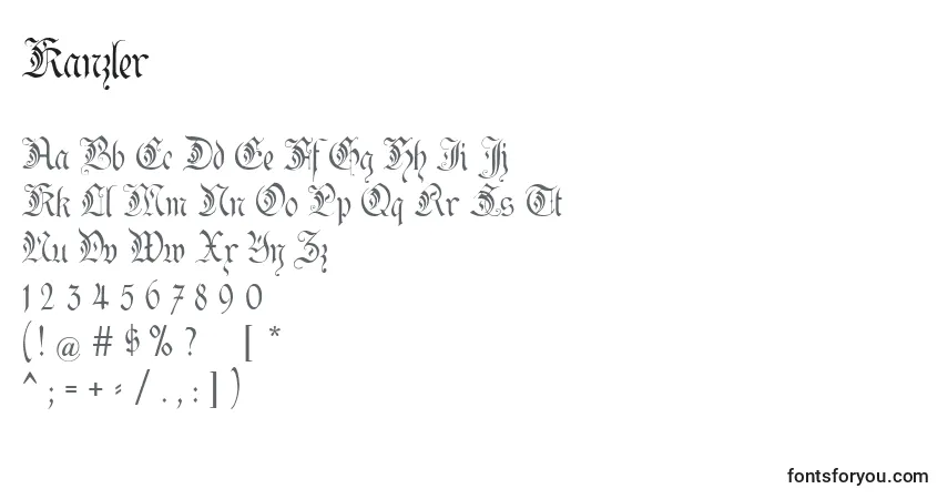 Fuente Kanzler - alfabeto, números, caracteres especiales