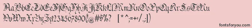 フォントKanzler – ピンクの背景に黒い文字