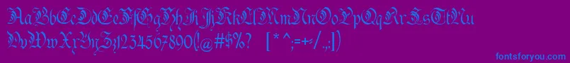 フォントKanzler – 紫色の背景に青い文字