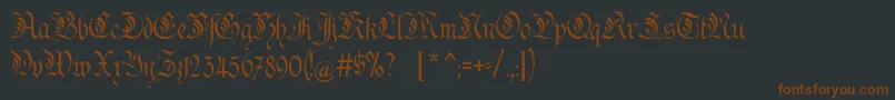 フォントKanzler – 黒い背景に茶色のフォント