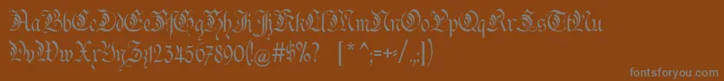 フォントKanzler – 茶色の背景に灰色の文字