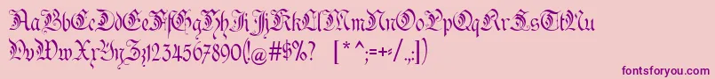 フォントKanzler – ピンクの背景に紫のフォント