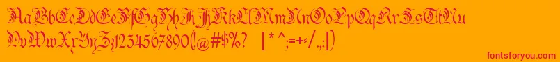 フォントKanzler – オレンジの背景に赤い文字