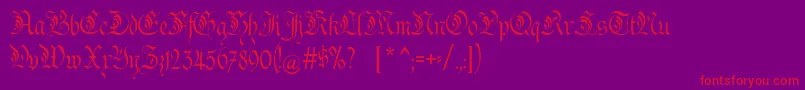 フォントKanzler – 紫の背景に赤い文字