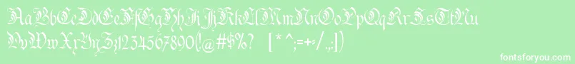 フォントKanzler – 緑の背景に白い文字