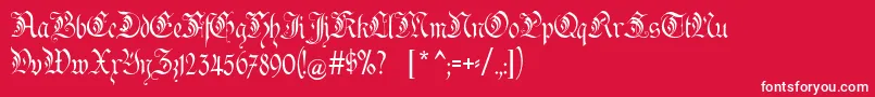 フォントKanzler – 赤い背景に白い文字