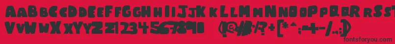 Czcionka ChumChum – czarne czcionki na czerwonym tle