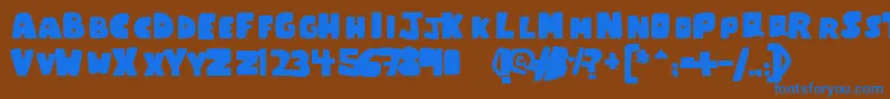 ChumChum Font – Blue Fonts on Brown Background