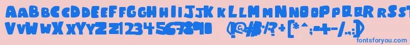 ChumChum-Schriftart – Blaue Schriften auf rosa Hintergrund