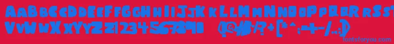 ChumChum Font – Blue Fonts on Red Background