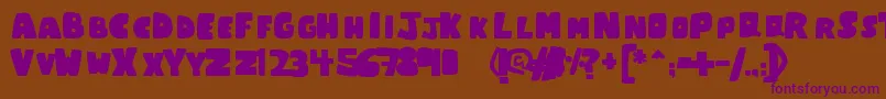 Weitere Informationen zur ChumChum-Schriftart ChumChum-Schriftart – Violette Schriften auf braunem Hintergrund