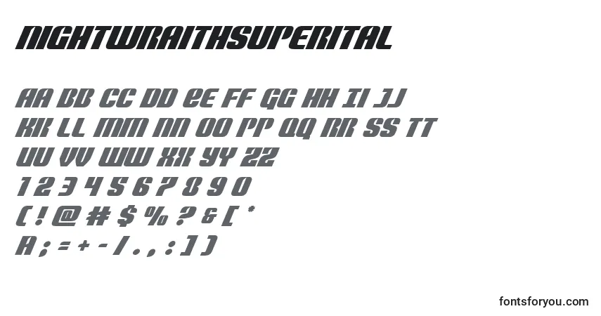 Шрифт Nightwraithsuperital – алфавит, цифры, специальные символы