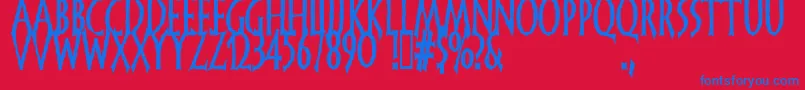 Frand Font – Blue Fonts on Red Background