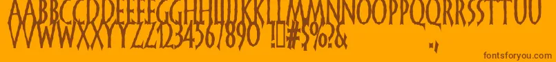 Weitere Informationen zur Frand-Schriftart Frand-Schriftart – Braune Schriften auf orangefarbenem Hintergrund