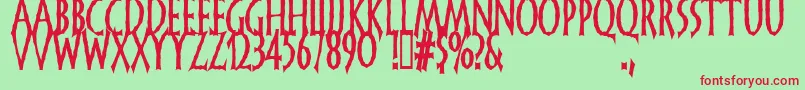 Frand Font – Red Fonts on Green Background